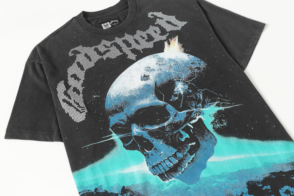 Godspeed Blue Skull Graphic T-Shirt — detail