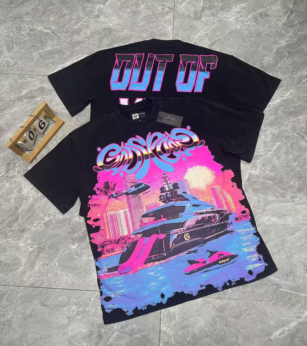 Godspeed Yacht Graphic T-Shirt — context
