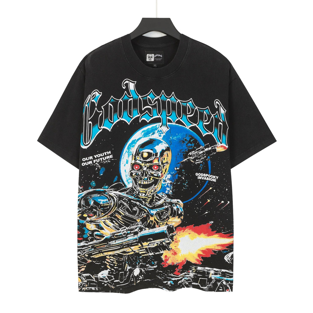 Godspeed Spooky Invasion Skeleton Graphic T-Shirt — hero