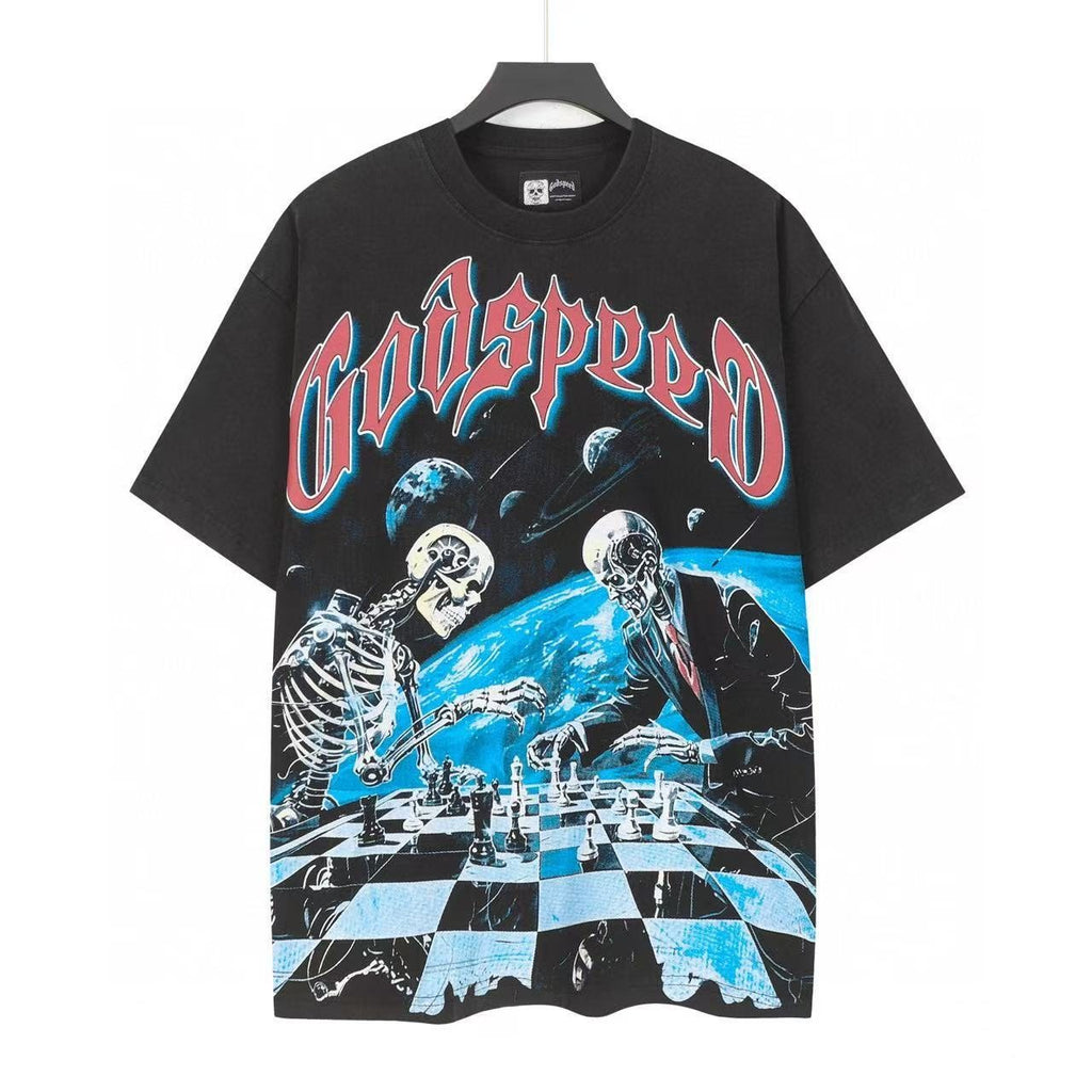 Godspeed Skeleton Chess Graphic T-Shirt — hero