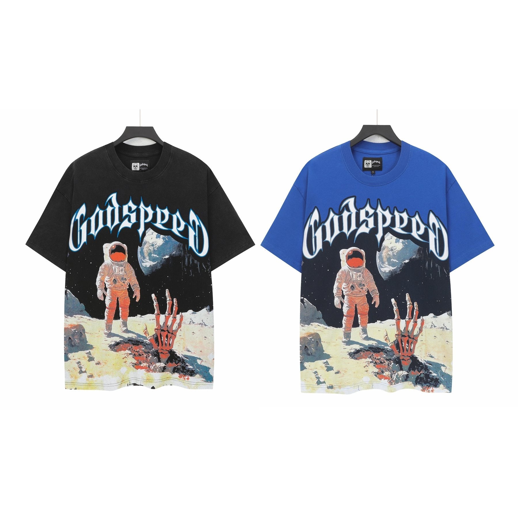 Godspeed Astronaut Back Print Washed Graphic T-Shirt — comparison