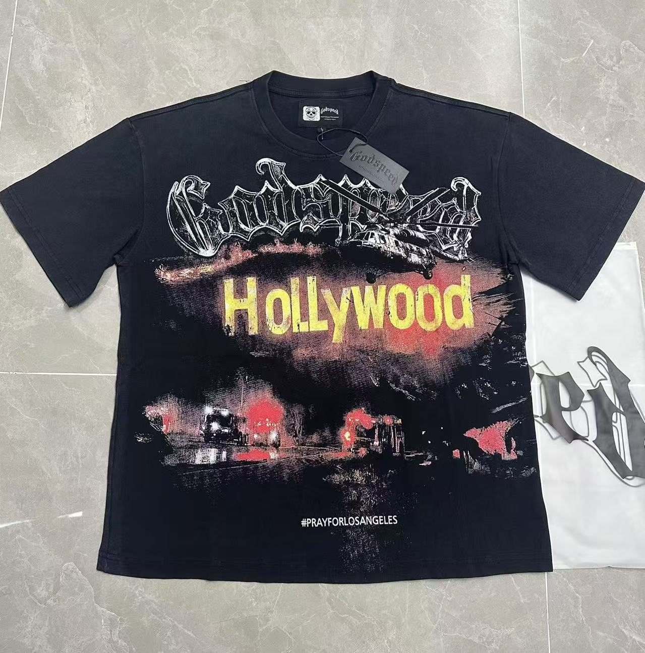 Godspeed Los Angeles Wildfire Graphic T-Shirt — front