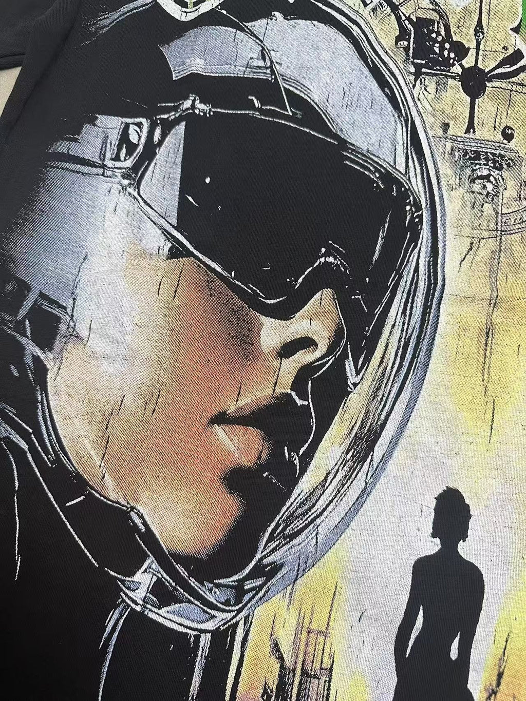 Godspeed Fortuna Astronaut Graphic T-Shirt - Black — detail