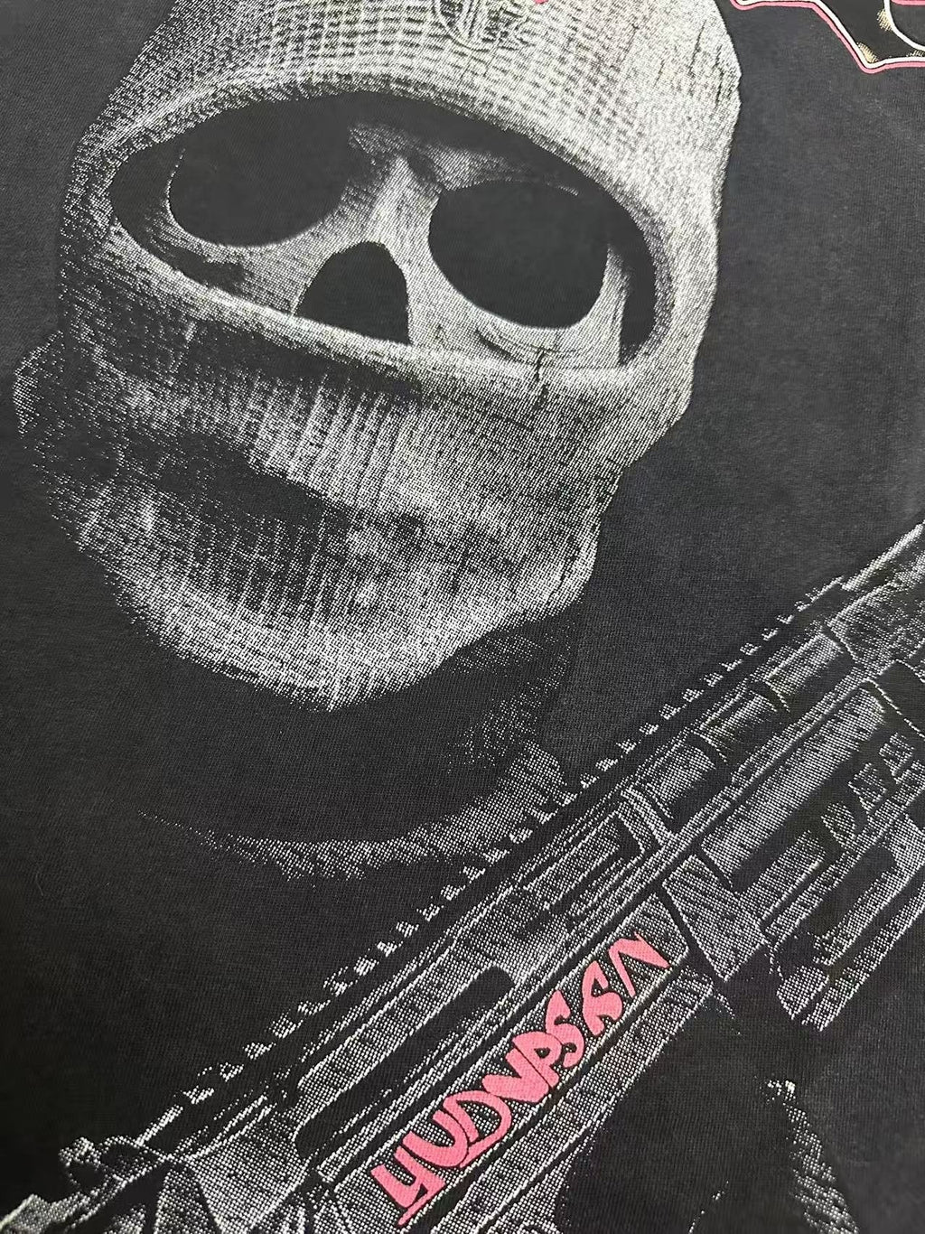 Godspeed Fortis Fortuna Washed Black Graphic T-Shirt — detail
