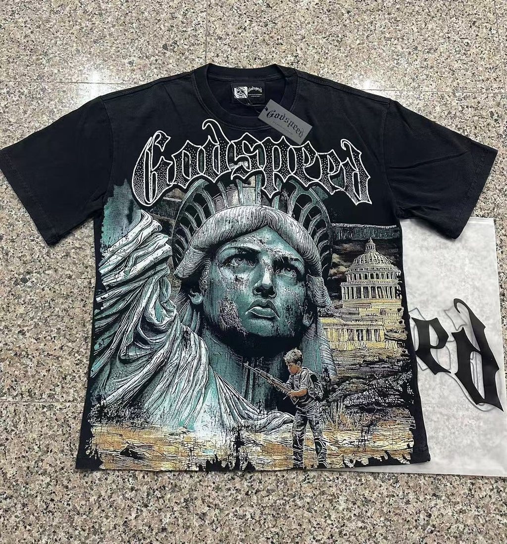 Godspeed Statue of Liberty Graphic T-Shirt — context