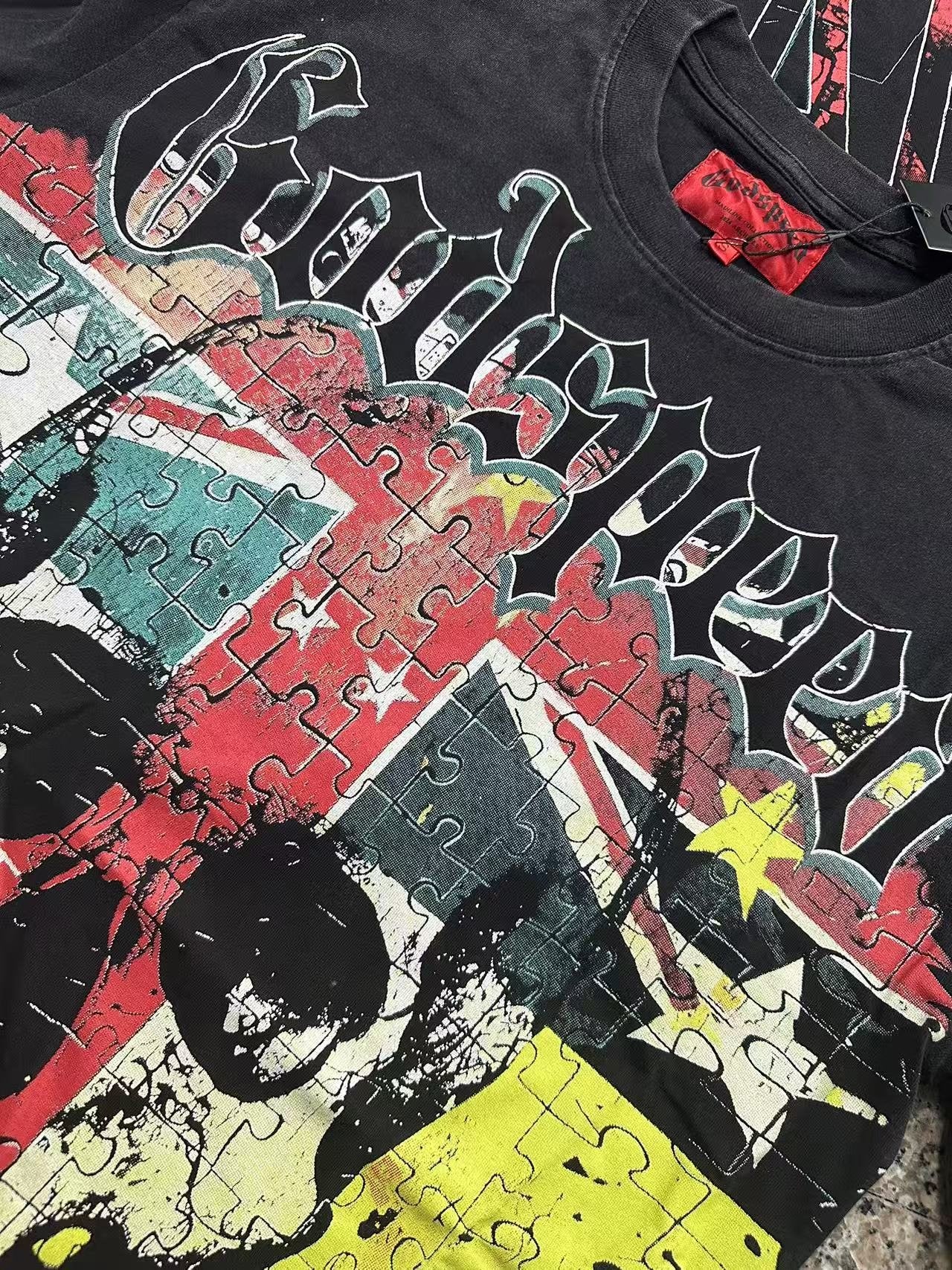 Godspeed Puzzle Skull Graphic T-Shirt — detail