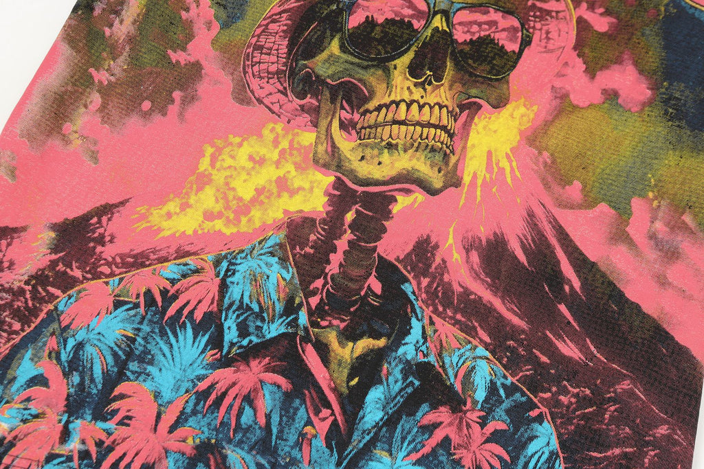 Godspeed Washed Black Skull Graphic T-Shirt — detail