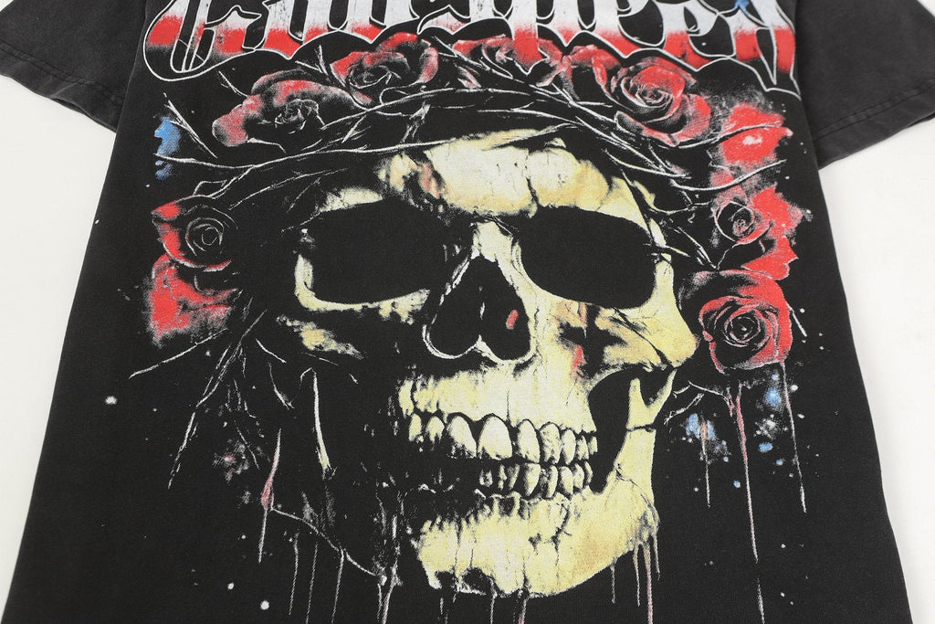 Godspeed Skull & Roses Graphic T-Shirt — detail