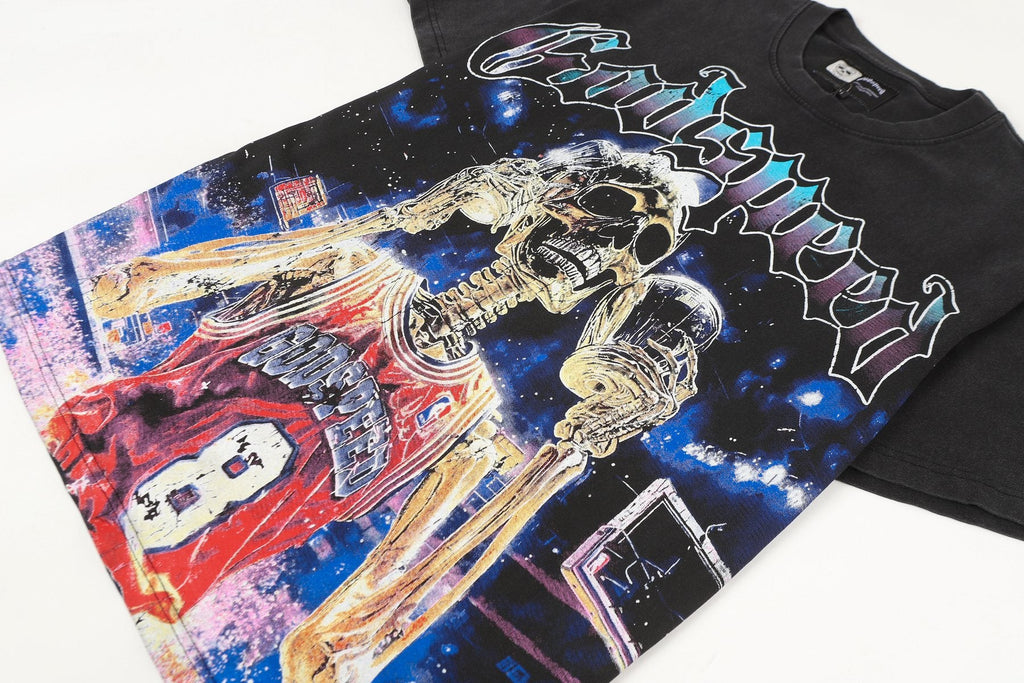Godspeed Washed Black Graphic T-Shirt — front