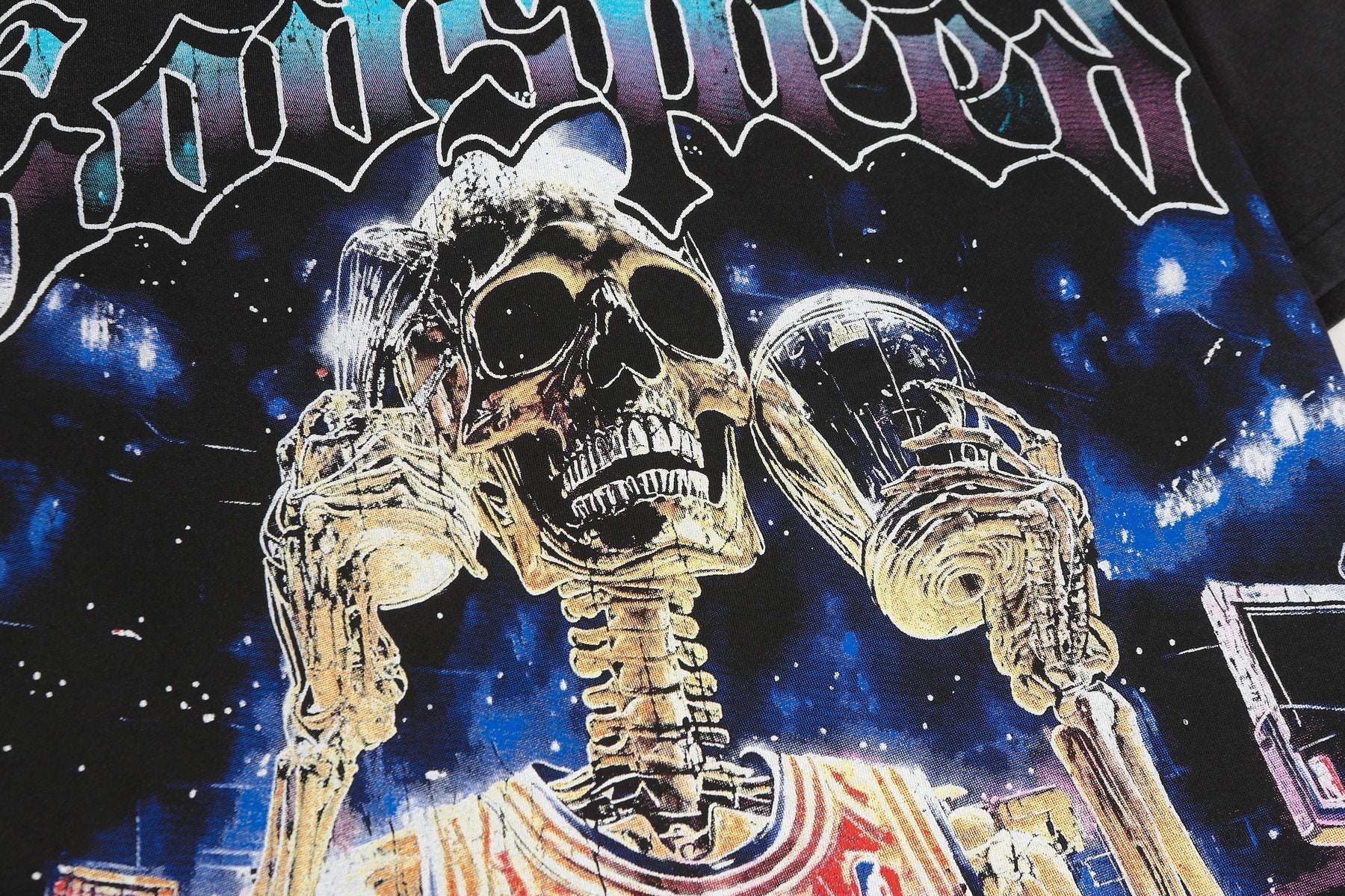 Godspeed Washed Black Graphic T-Shirt — detail