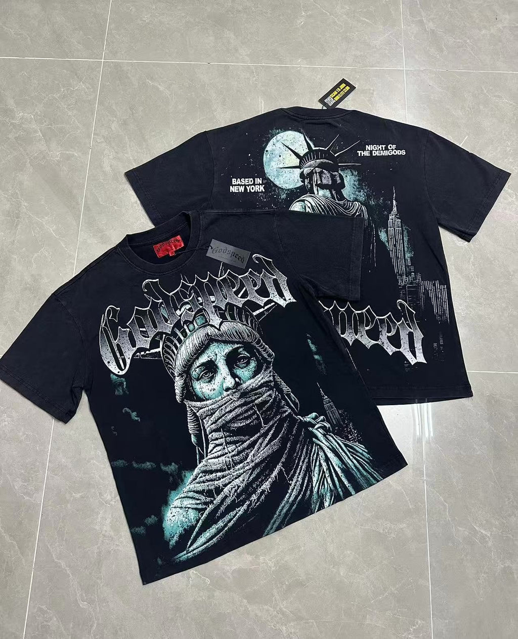 Godspeed Statue of Liberty Graphic T-Shirt — context