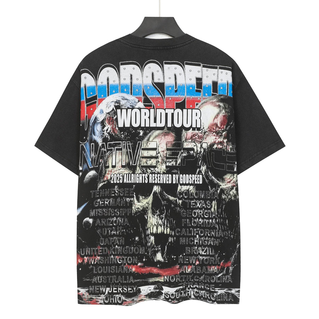 Godspeed World Tour Skull Graphic T-Shirt — back