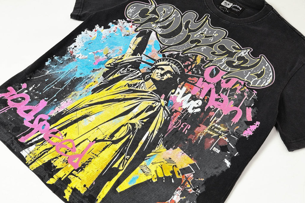 Godspeed Statue of Liberty Graphic T-Shirt — detail