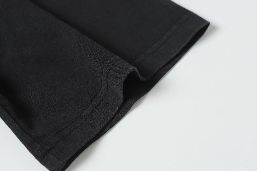 Godspeed Washed Black Motorcycle Graphic T-Shirt — fabric_closeup
