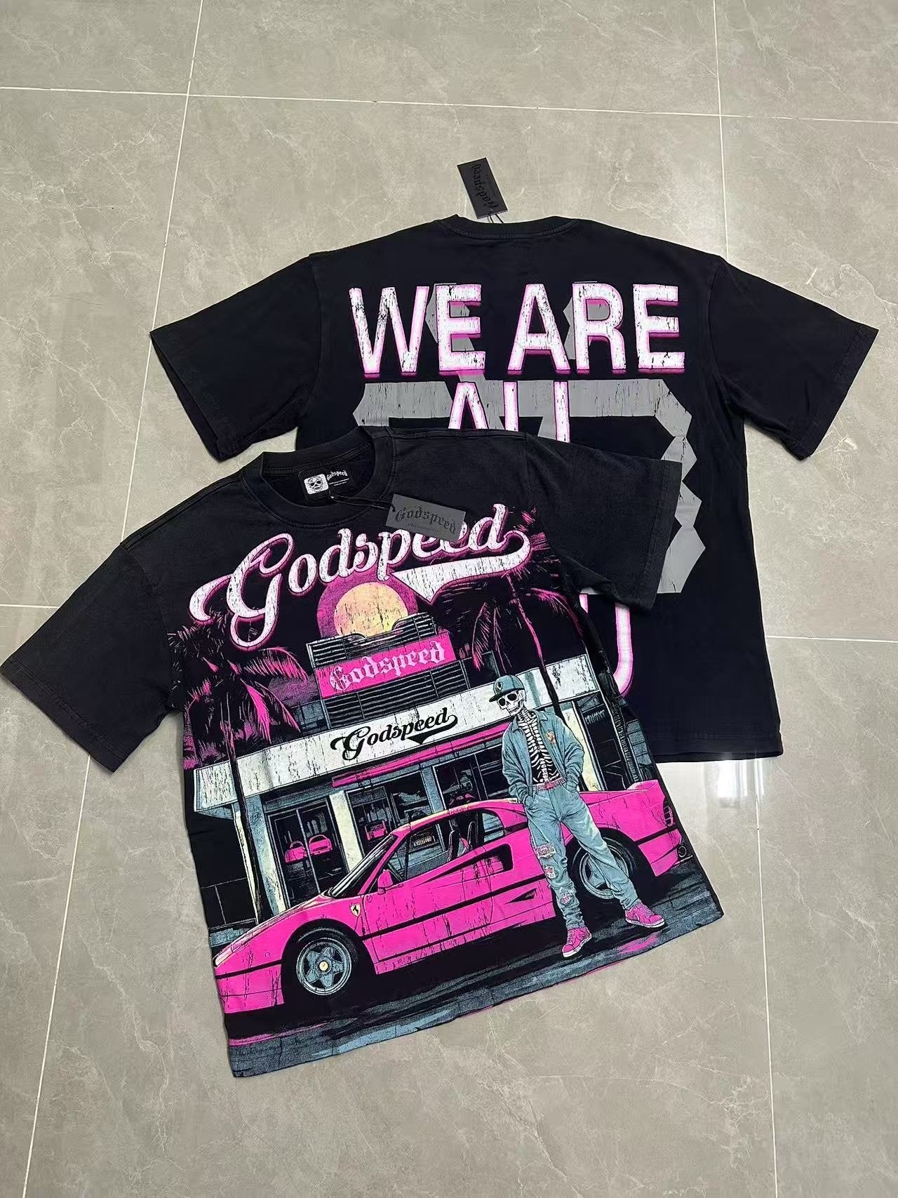 Godspeed Washed Black Rock Graphic T-Shirt — context