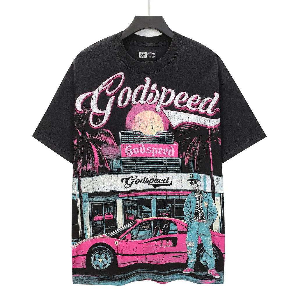 Godspeed Washed Black Rock Graphic T-Shirt — hero