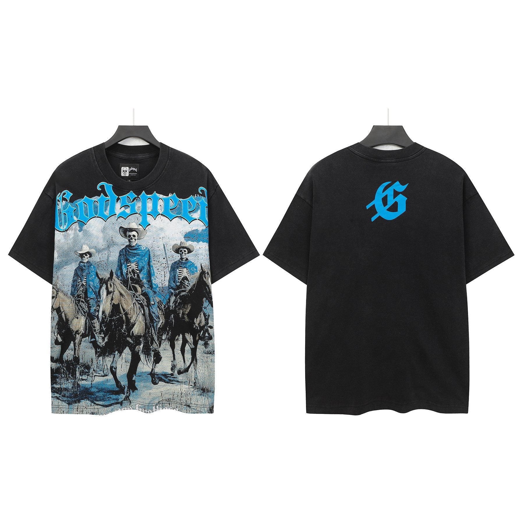 Godspeed Washed Black Rock Graphic T-Shirt — hero