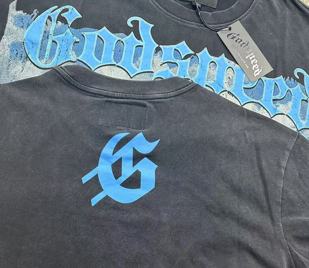 Godspeed Washed Black Rock Graphic T-Shirt — detail