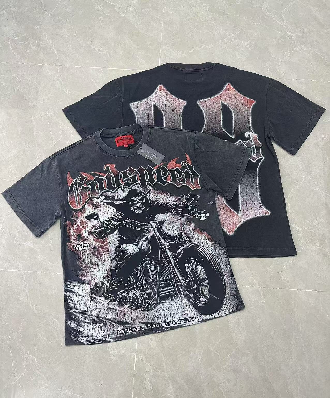 Godspeed Racing Team Washed Black Graphic T-Shirt — context