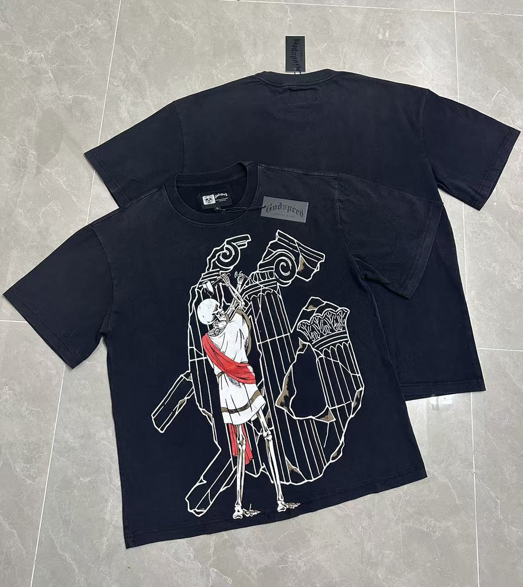 Godspeed Skeleton Columns Short-Sleeve T-Shirt — context