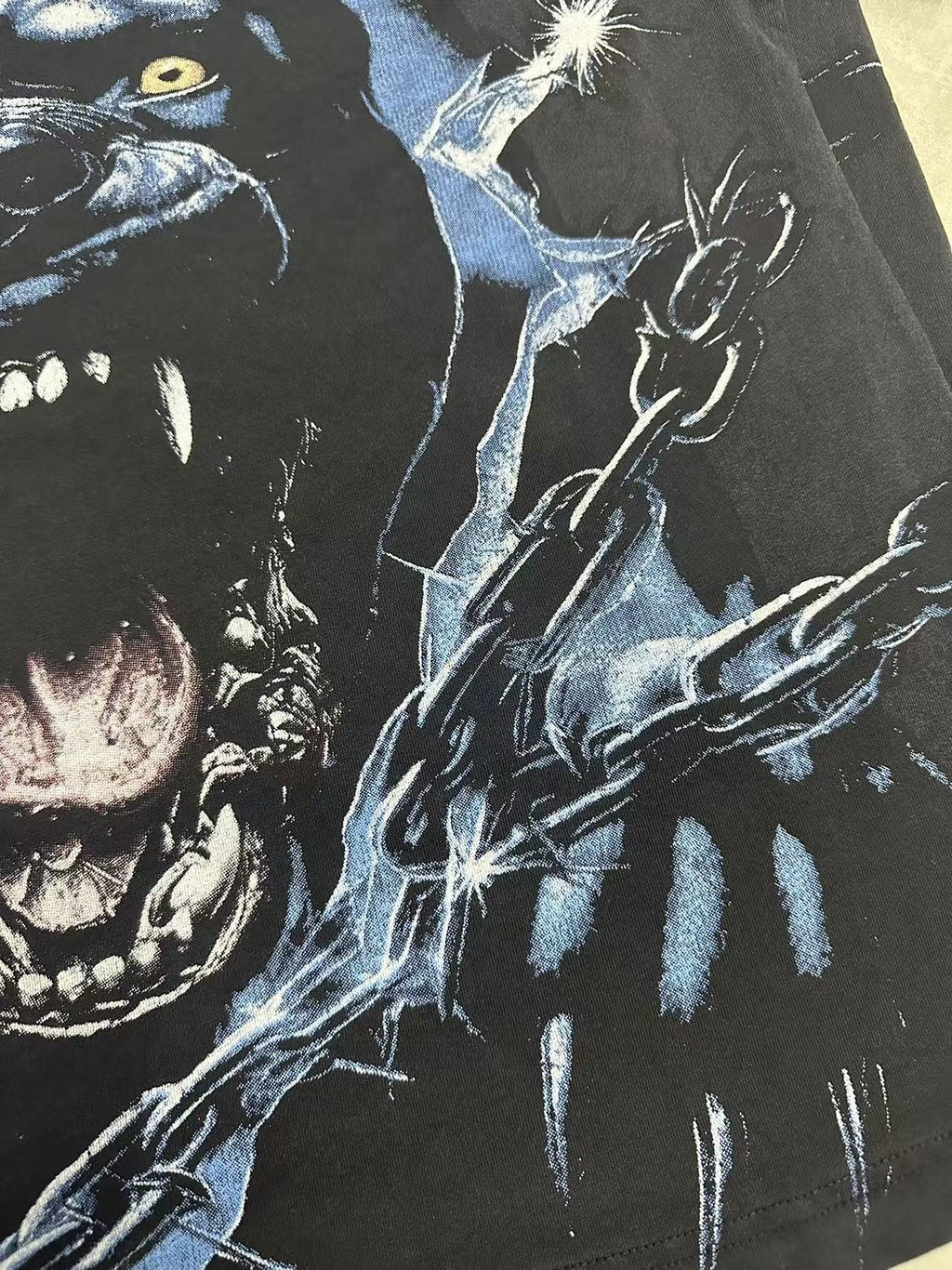Godspeed Panther Graphic Washed Black T-Shirt — detail