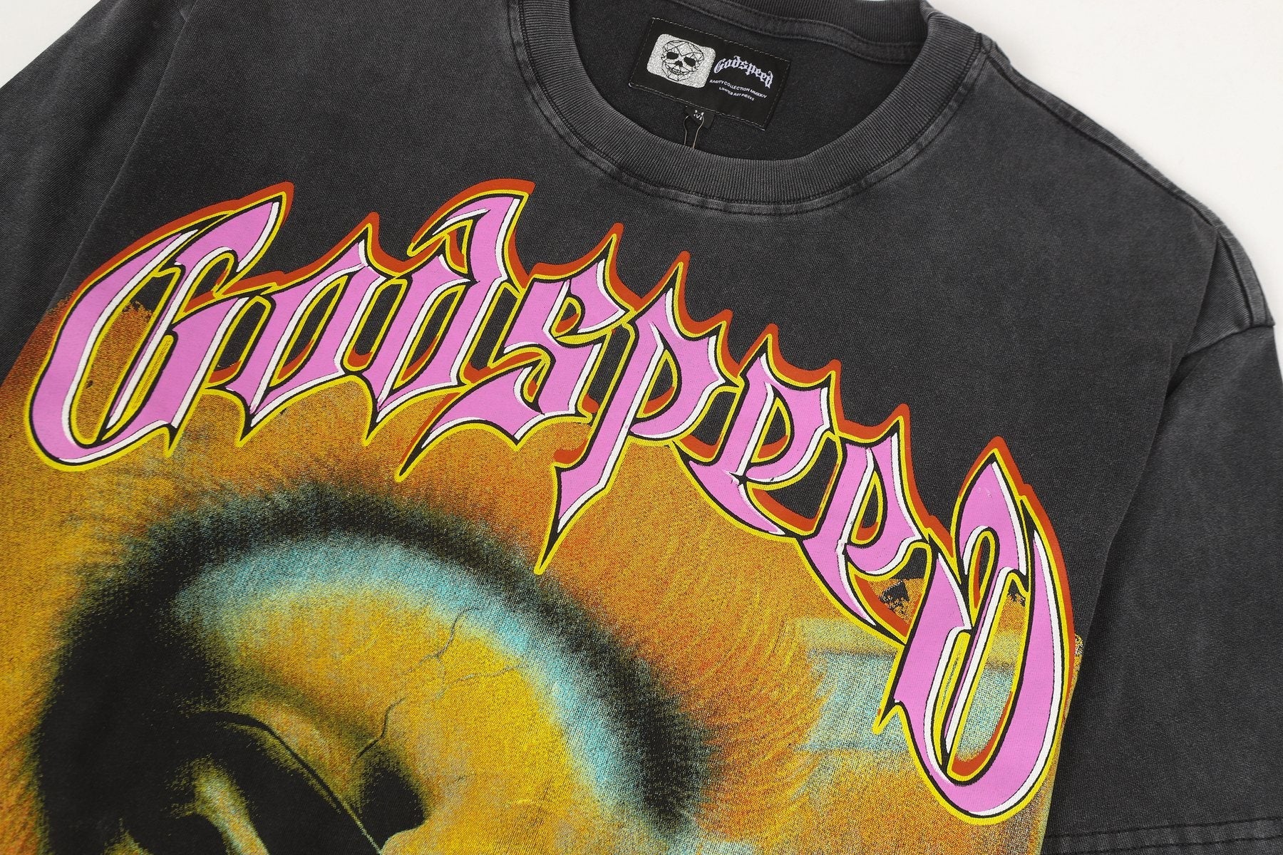 Godspeed Skeleton Graphic Washed Black T-Shirt — detail