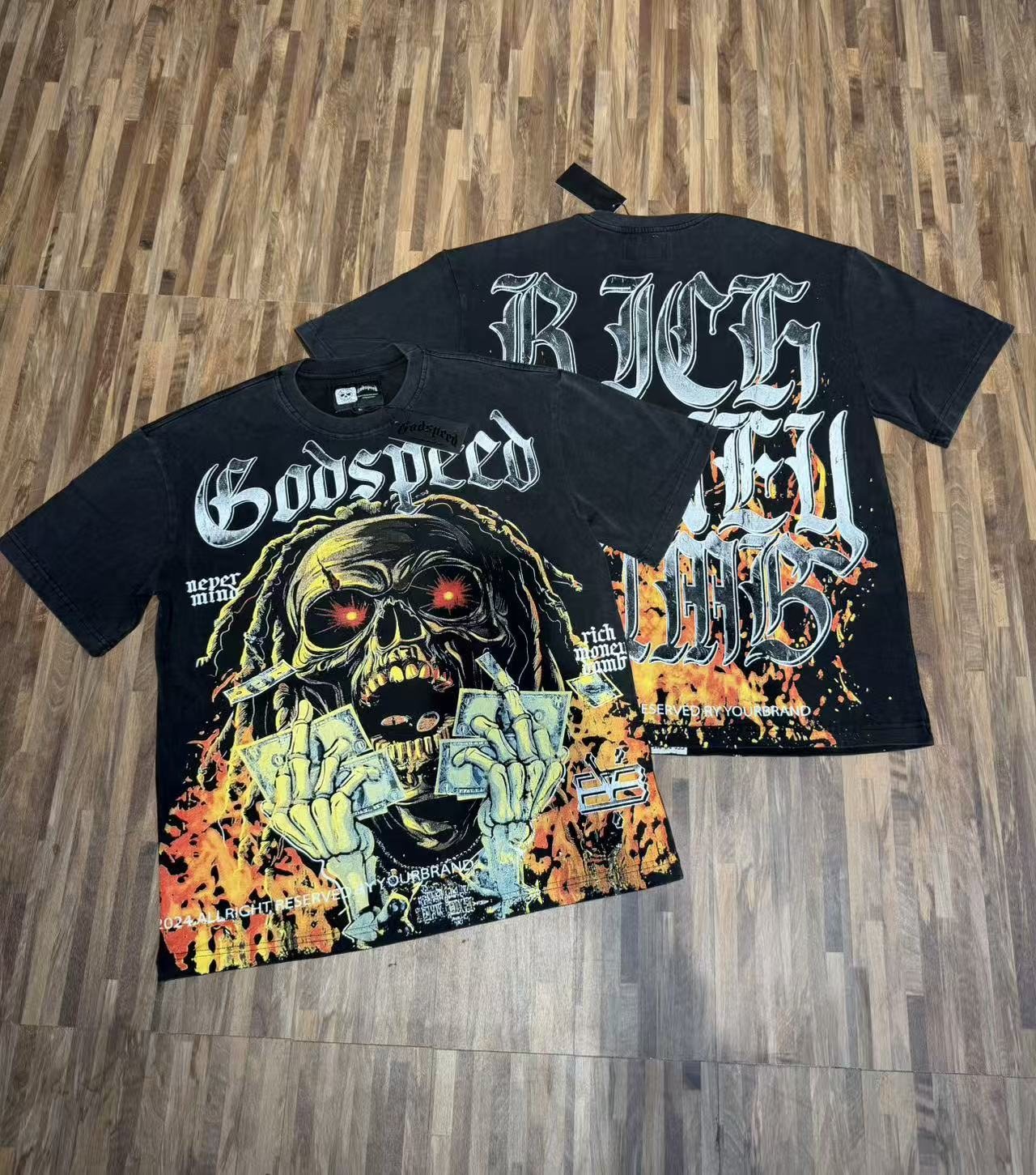 Godspeed Rich Money Drugs Graphic T-Shirt — context