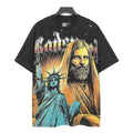 Godspeed Washed Black Statue Graphic T-Shirt — hero