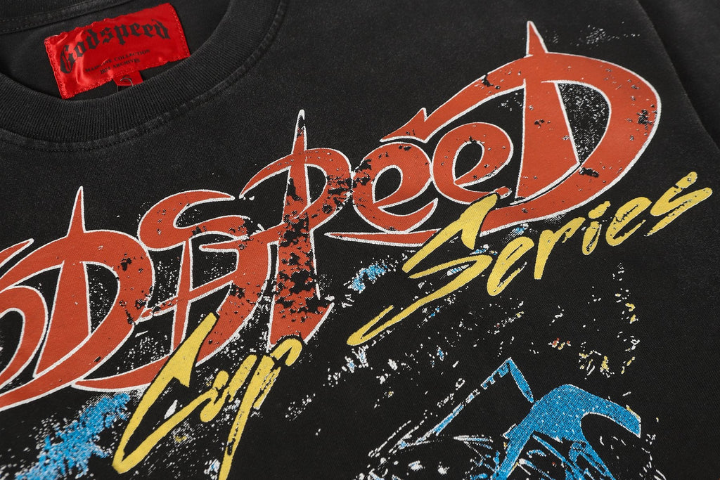 Godspeed Cup Series Racing Graphic T-Shirt — detail