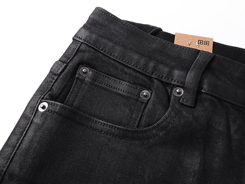 Ksubi Black Coated Slim Tapered Jeans — detail