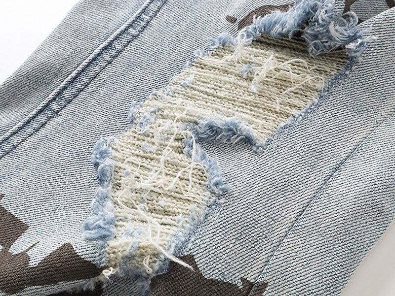 Ksubi Light Blue Graffiti Slim Tapered Jeans — detail