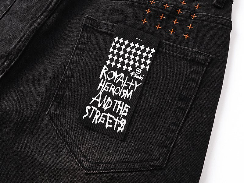 Ksubi Royalty Heroism Slim Tapered Black Jeans — detail