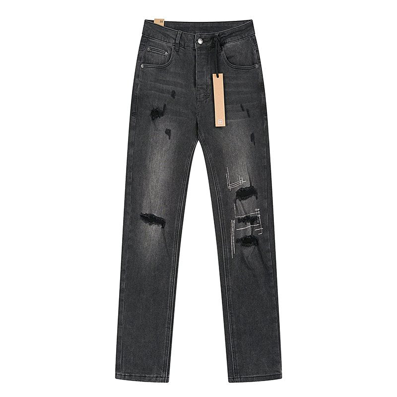 Ksubi Slim Tapered Graphic Jeans - Black — front