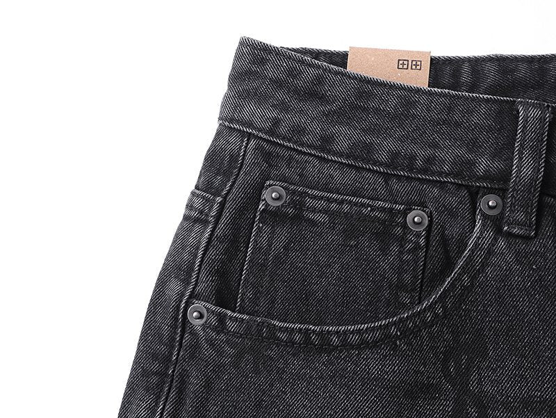 Ksubi Washed Black Straight-Leg Graphic Jeans — detail