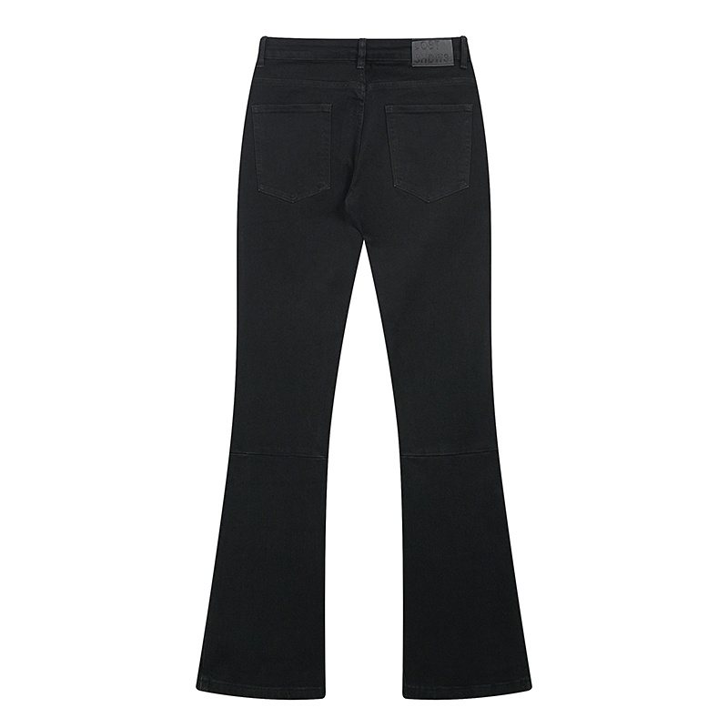 LOSTSHDWS Black Flared Jeans with Floral Embroidery — back