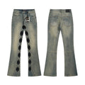LOSTSHDWS Floral Applique Light Blue Flare Jeans — hero