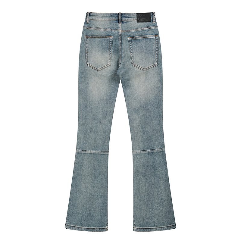 LOSTSHDWS Light Blue Daisy Applique Flared Jeans — back