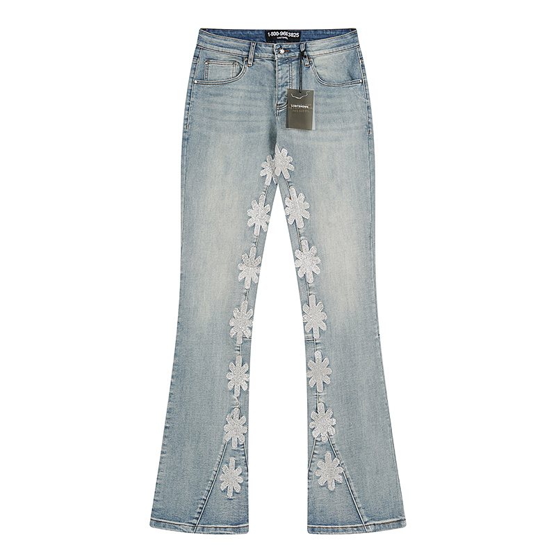 LOSTSHDWS Daisy Appliqué Flared Jeans — hero