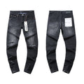 Purple Brand Black Distressed Paint-Splatter Jeans — hero