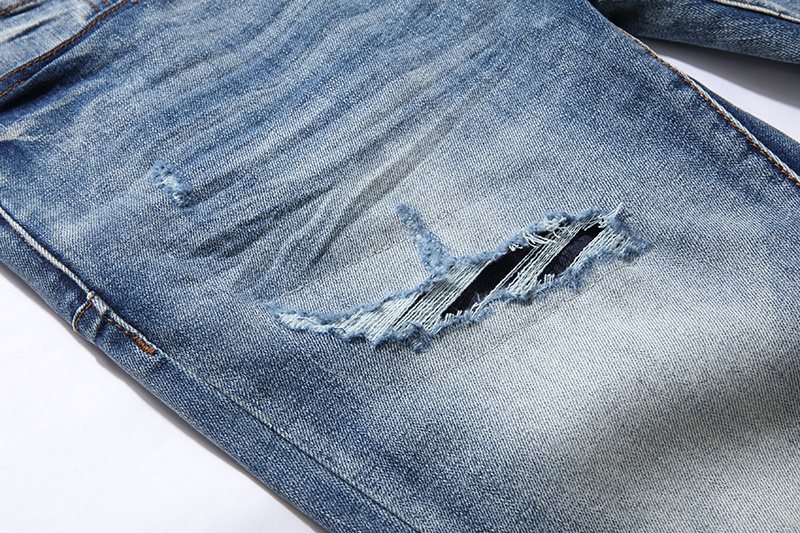 Purple Brand Distressed Blue Jeans — detail