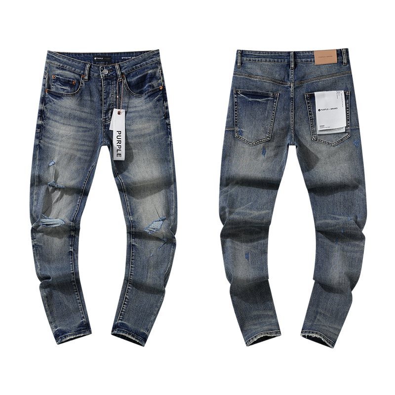 Purple Brand Blue Distressed Ripped Knee Jeans — hero