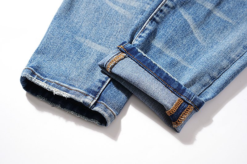 Purple Brand Blue Distressed Washed Denim Jeans — detail