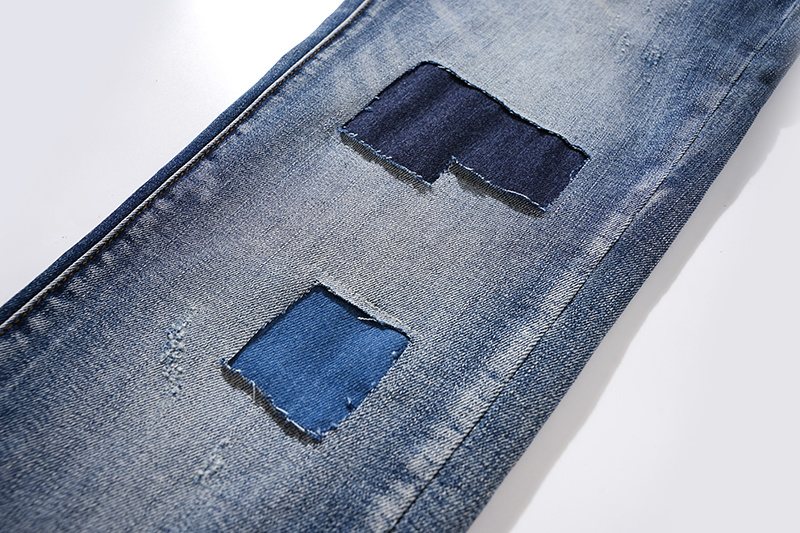 Purple Brand Patch Repair Washed Jeans - Blue — detail