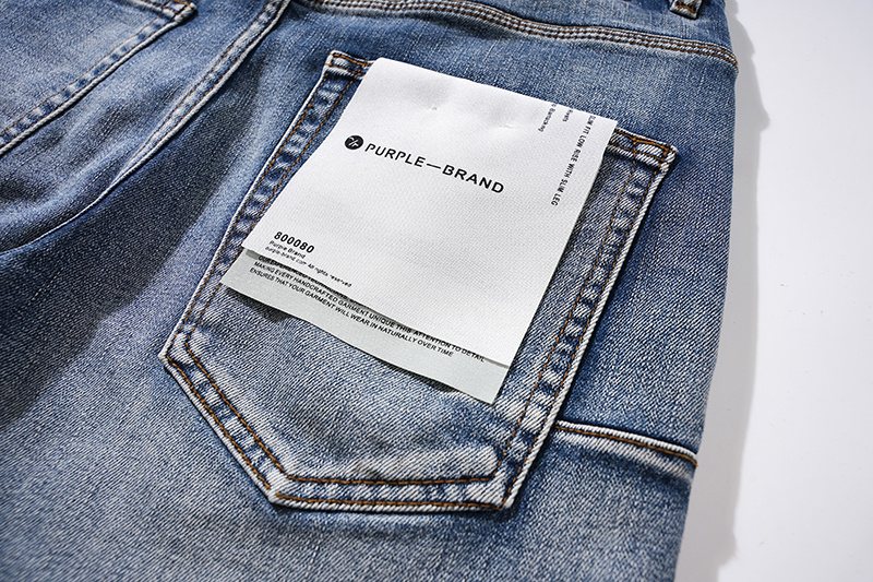 Purple Brand Patch Repair Washed Jeans - Blue — detail