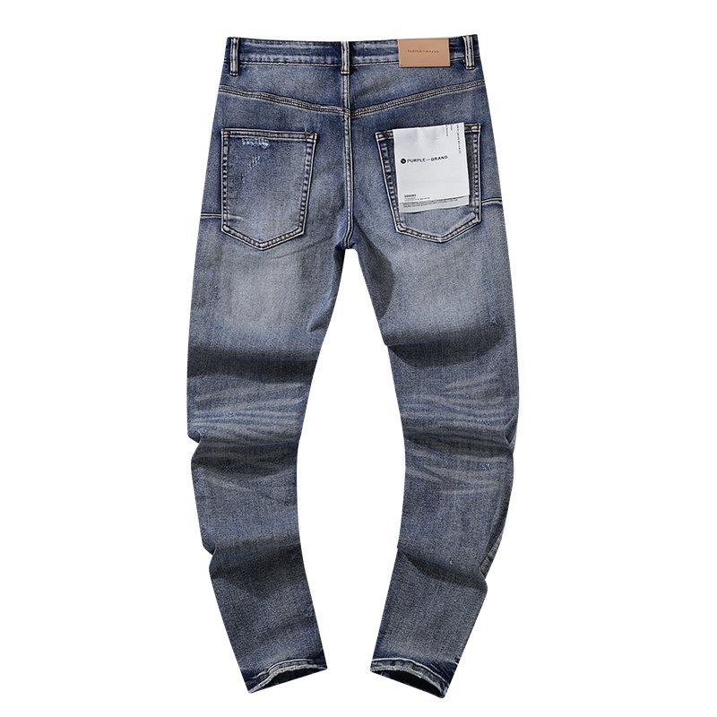 Purple Brand Patch Repair Washed Jeans - Blue — back