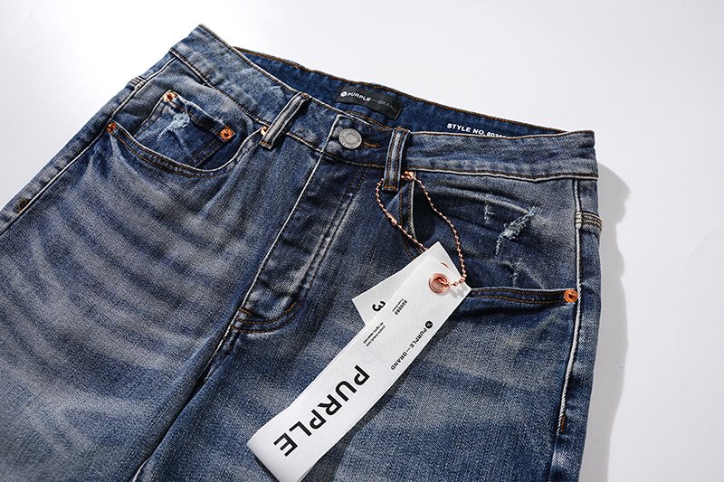 Purple Brand Patch Repair Washed Jeans - Blue — detail