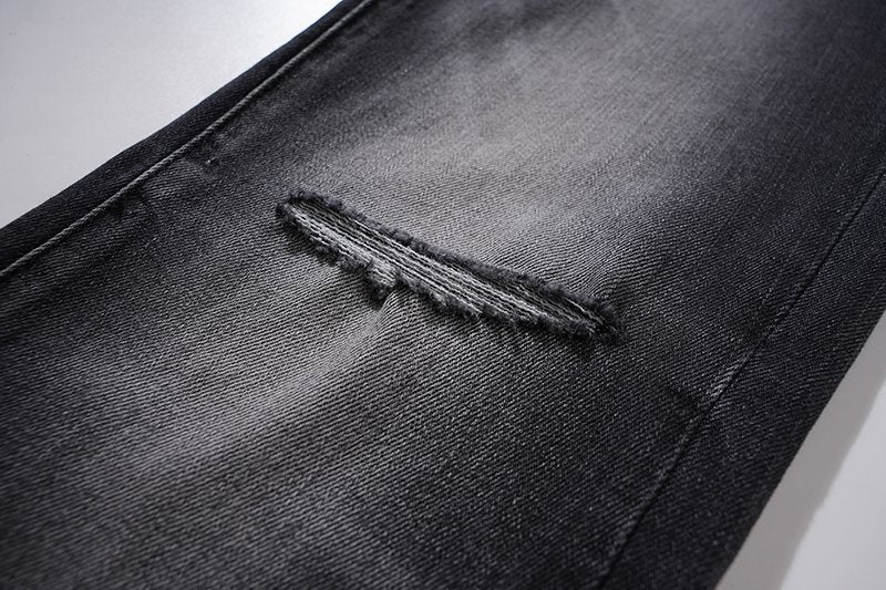 Purple Brand Washed Black Distressed Jeans — detail