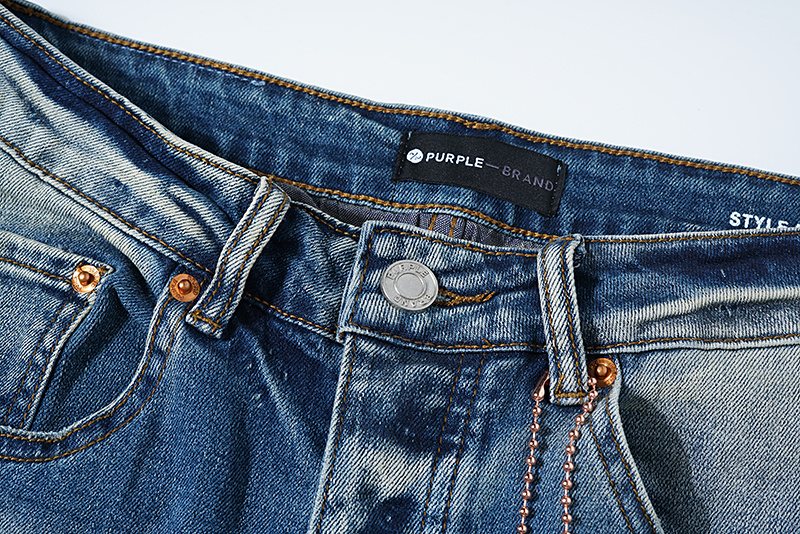 Purple Brand Paint Splatter Distressed Jeans — detail