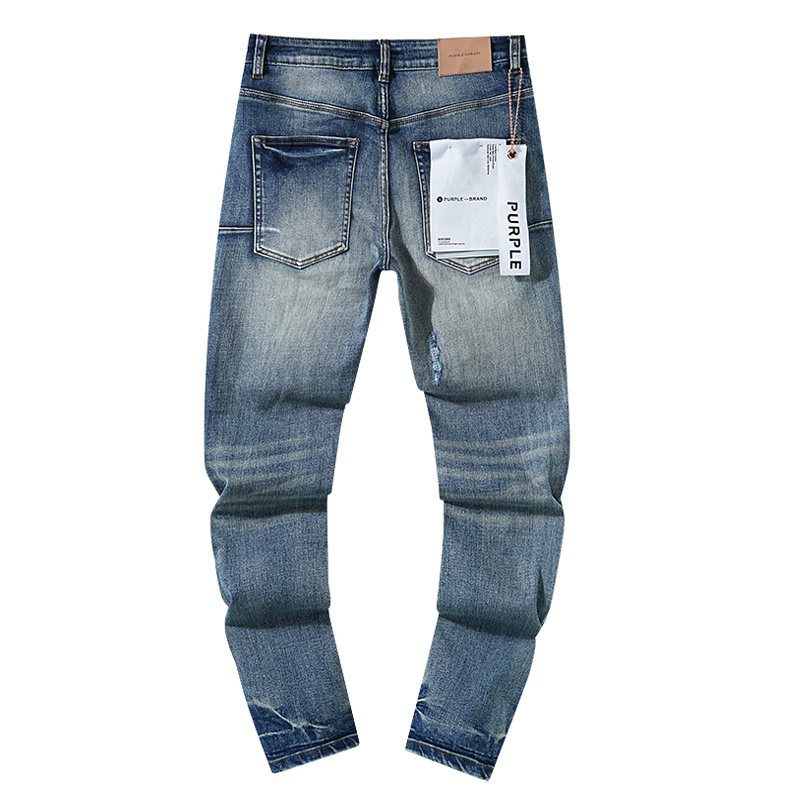 Purple Brand Washed Distressed Blue Jeans — back