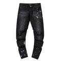Purple Brand Paint Splatter Distressed Black Jeans — hero